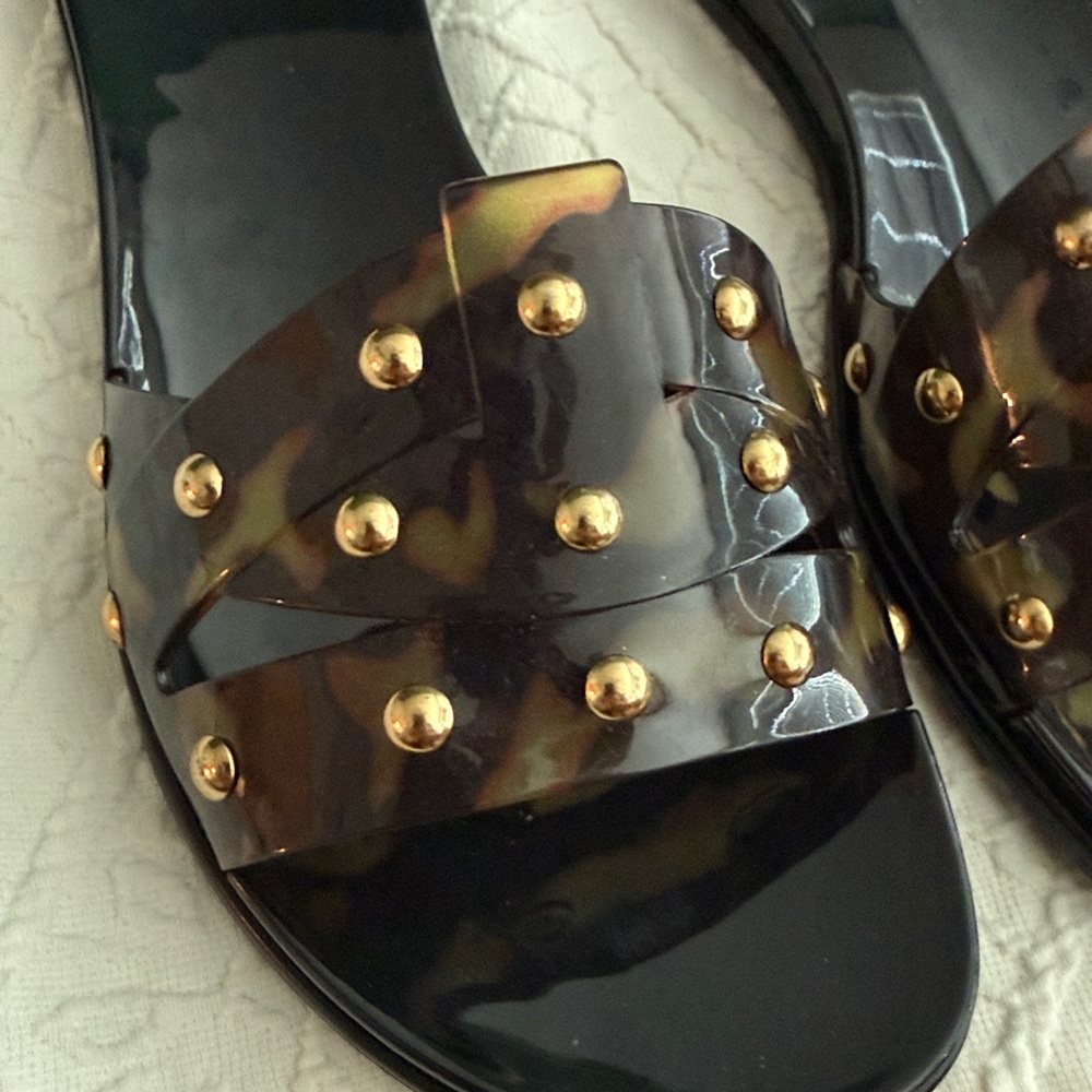 Vince Camuto tortoise shell slides Sz 8M - Picture 3 of 5